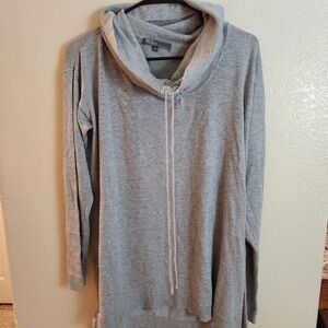 89th & Madison XL Gray Cowl Turtleneck Pullover Cozy Soft Sweater